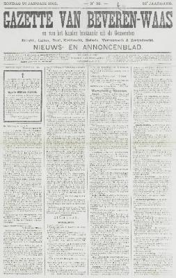 Gazette van Beveren-Waas 22/01/1905