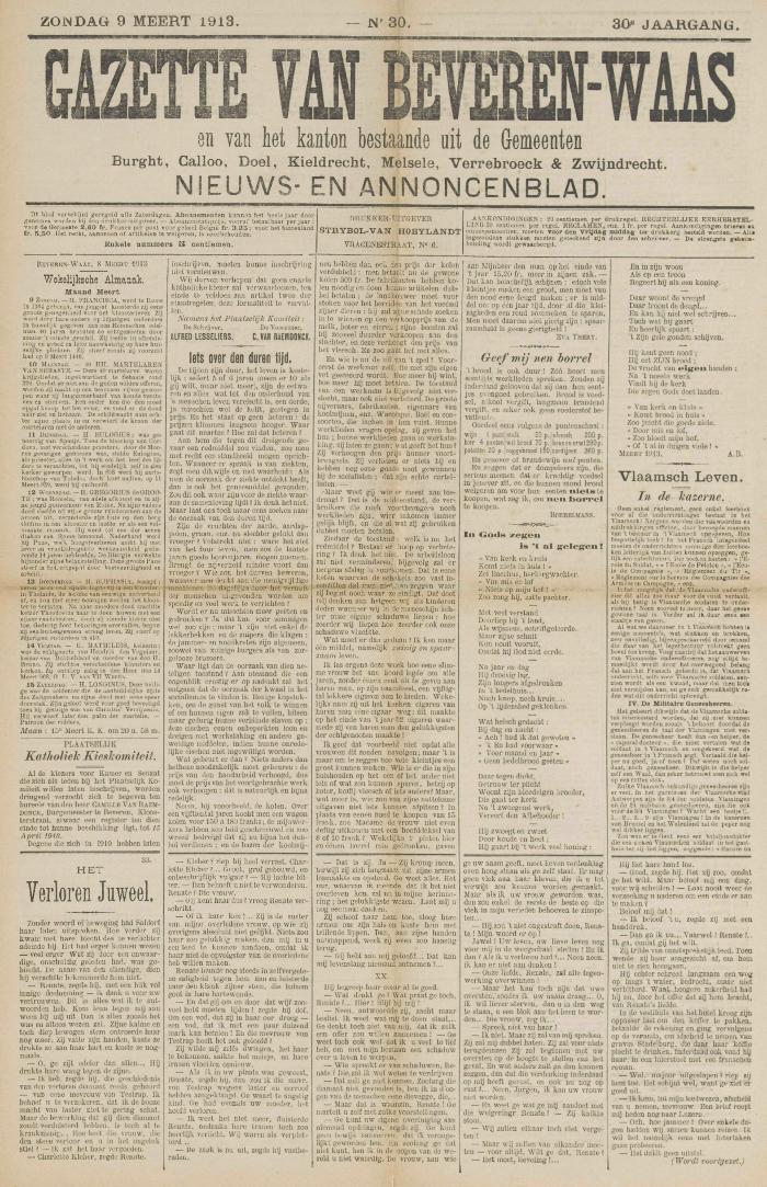 Gazette van Beveren-Waas 09/03/1913