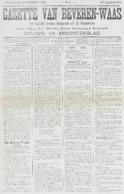 Gazette van Beveren-Waas 28/09/1902