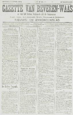 Gazette van Beveren-Waas 14/04/1901