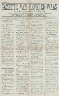 Gazette van Beveren-Waas 13/06/1909