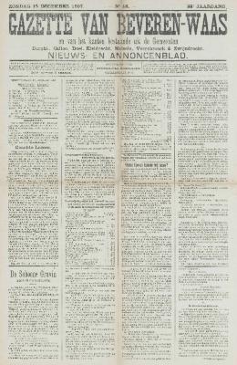 Gazette van Beveren-Waas 15/12/1907