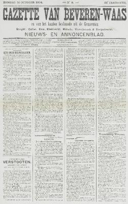 Gazette van Beveren-Waas 16/10/1904
