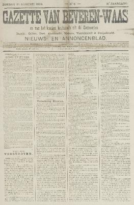 Gazette van Beveren-Waas 27/08/1893