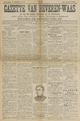 Gazette van Beveren-Waas 17/03/1912