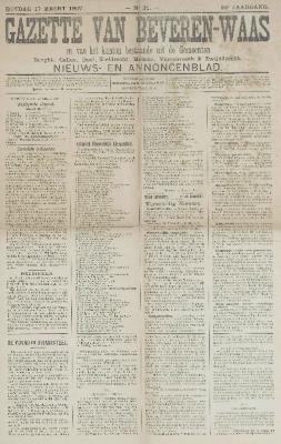 Gazette van Beveren-Waas 17/03/1907