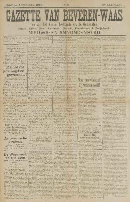 Gazette van Beveren-Waas 04/10/1914