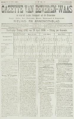 Gazette van Beveren-Waas 06/05/1900