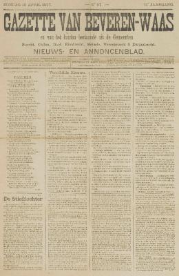 Gazette van Beveren-Waas 18/04/1897