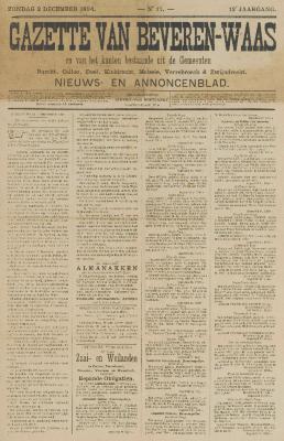 Gazette van Beveren-Waas 02/12/1894