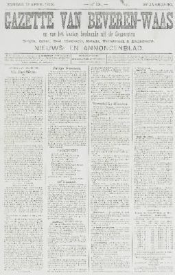 Gazette van Beveren-Waas 12/04/1903