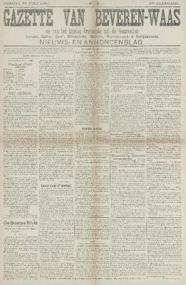 Gazette van Beveren-Waas 24/07/1910