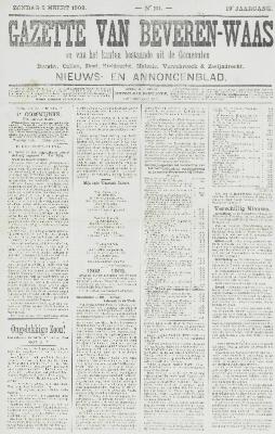 Gazette van Beveren-Waas 02/03/1902