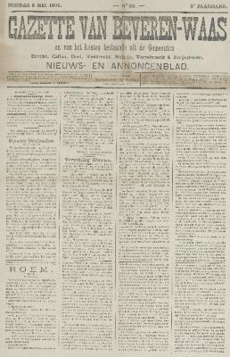 Gazette van Beveren-Waas 08/05/1892