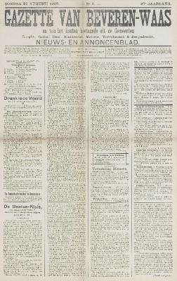 Gazette van Beveren-Waas 29/08/1909