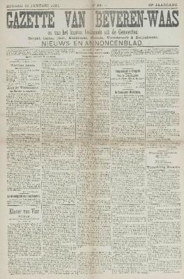 Gazette van Beveren-Waas 15/01/1911