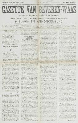 Gazette van Beveren-Waas 25/03/1906