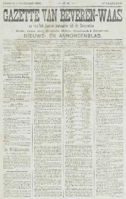 Gazette van Beveren-Waas 04/12/1898