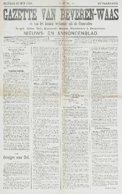 Gazette van Beveren-Waas 27/05/1906