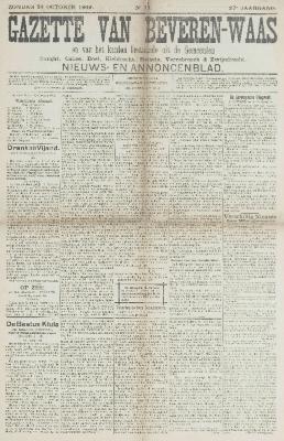 Gazette van Beveren-Waas 24/10/1909