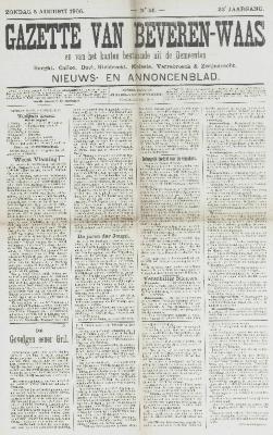 Gazette van Beveren-Waas 05/08/1906