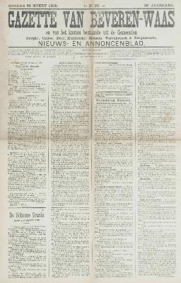 Gazette van Beveren-Waas 22/03/1908