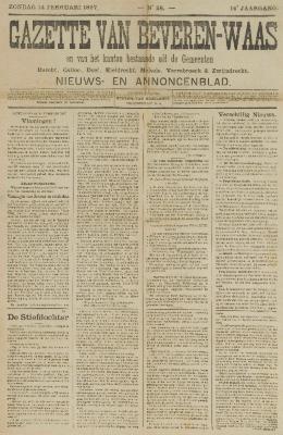 Gazette van Beveren-Waas 14/02/1897