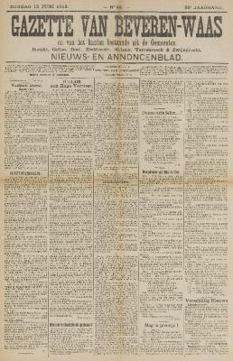 Gazette van Beveren-Waas 15/06/1913