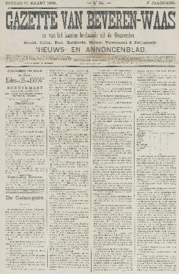Gazette van Beveren-Waas 20/03/1892