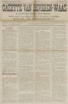 Gazette van Beveren-Waas 22/03/1891