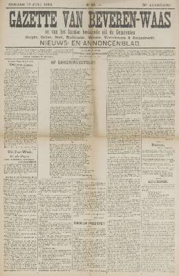 Gazette van Beveren-Waas 13/07/1913