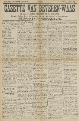 Gazette van Beveren-Waas 11/02/1912