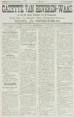 Gazette van Beveren-Waas 29/07/1900