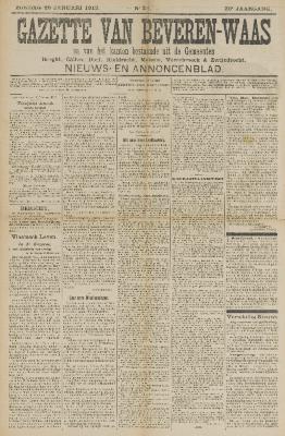 Gazette van Beveren-Waas 26/01/1913