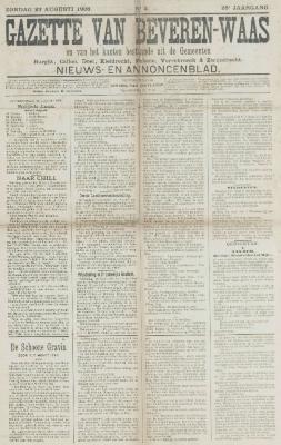 Gazette van Beveren-Waas 23/08/1908