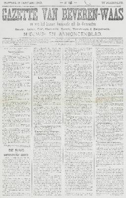 Gazette van Beveren-Waas 18/01/1903