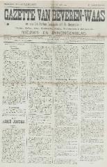 Gazette van Beveren-Waas 30/01/1887