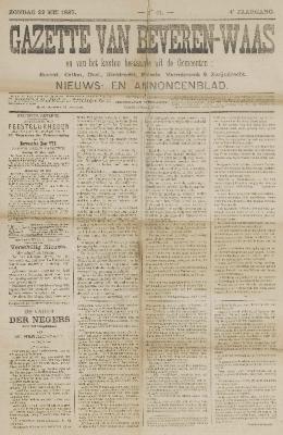 Gazette van Beveren-Waas 22/05/1887