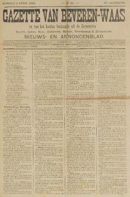 Gazette van Beveren-Waas 05/04/1896