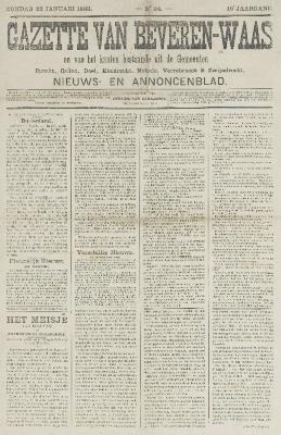 Gazette van Beveren-Waas 22/01/1893