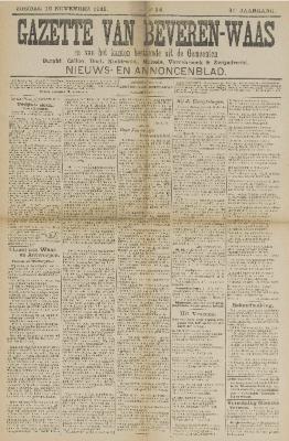 Gazette van Beveren-Waas 16/11/1913