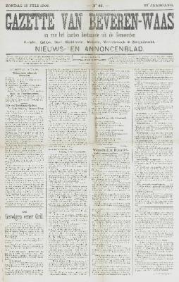 Gazette van Beveren-Waas 15/07/1906