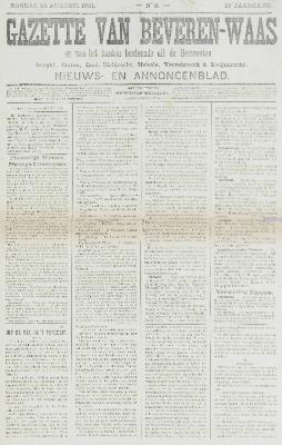 Gazette van Beveren-Waas 25/08/1901