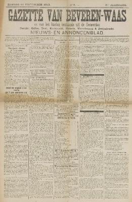 Gazette van Beveren-Waas 21/09/1913