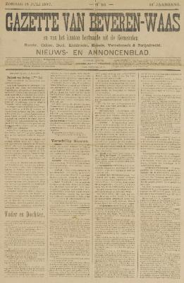 Gazette van Beveren-Waas 18/07/1897