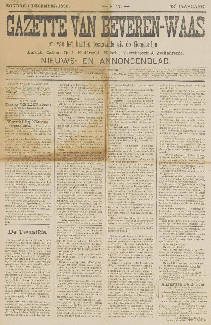 Gazette van Beveren-Waas 01/12/1895