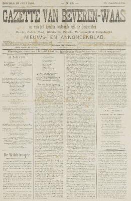 Gazette van Beveren-Waas 10/07/1898