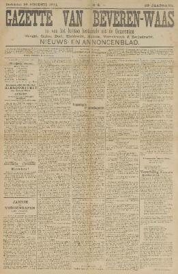 Gazette van Beveren-Waas 20/08/1911