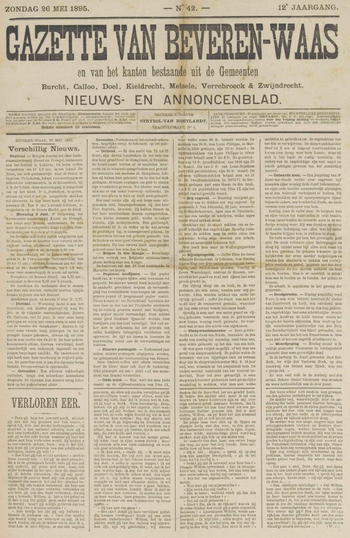 Gazette van Beveren-Waas 26/05/1895