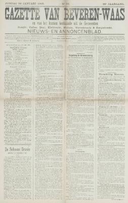 Gazette van Beveren-Waas 24/01/1909